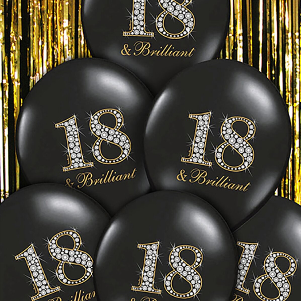 Σετ 6 μπαλονιών για γενέθλια ενηλίκων – 18 & Brilliant