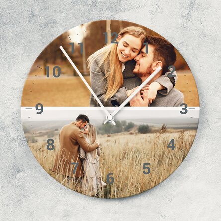 Personalised clock with 2 photos and numbers