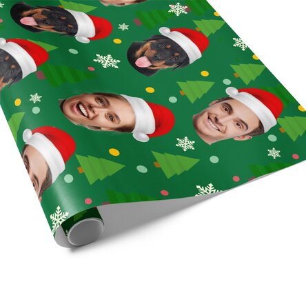 Personalised gift wrapping paper with 3 photos - Funny Christmas