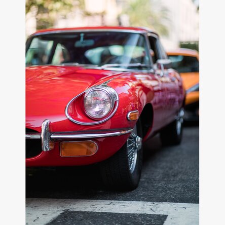 Vintage red car poster