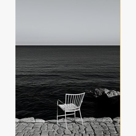 Poster Solitary chair by the sea