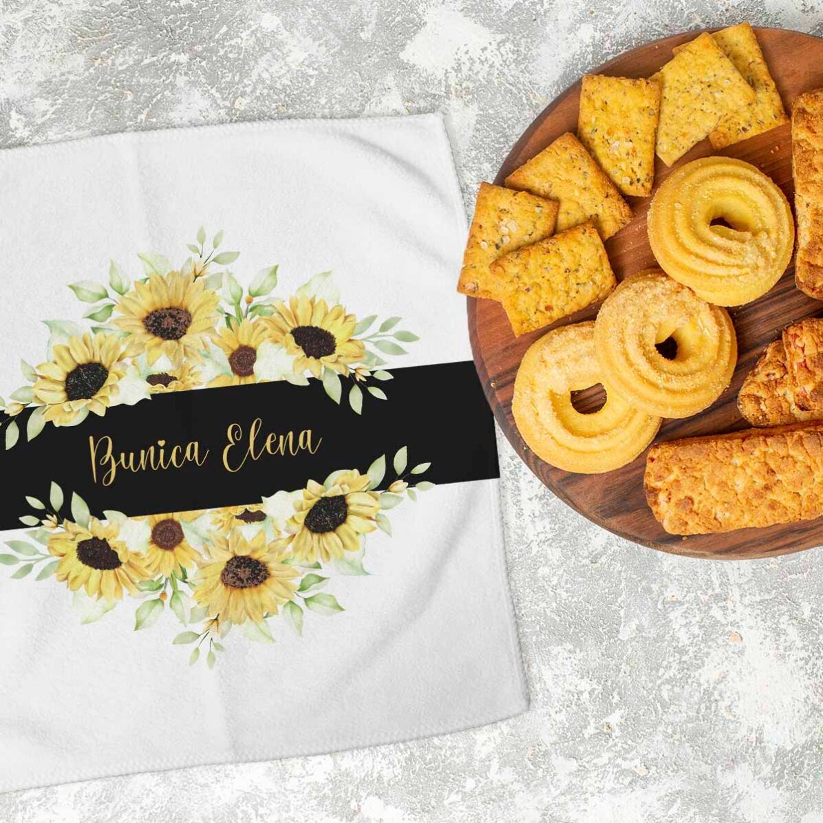 Personalised towel with text for grandmother