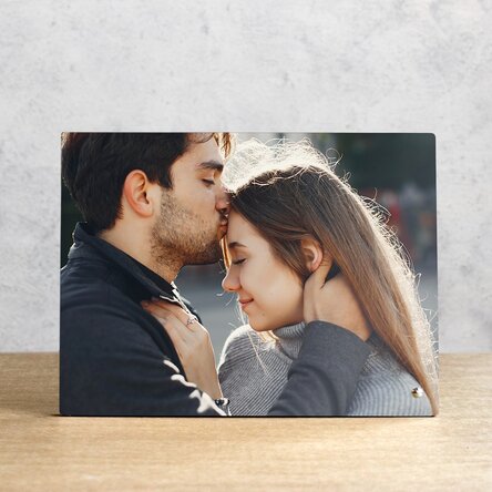 Personalised desk photo frame with a landscape photo