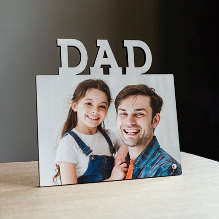 Personalised desk photo frame with a photo - model DAD