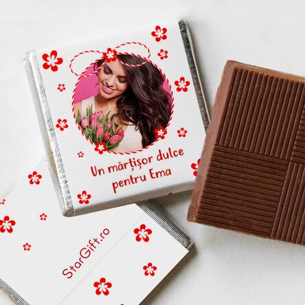 Set of 10 mini chocolates personalised with photos and text