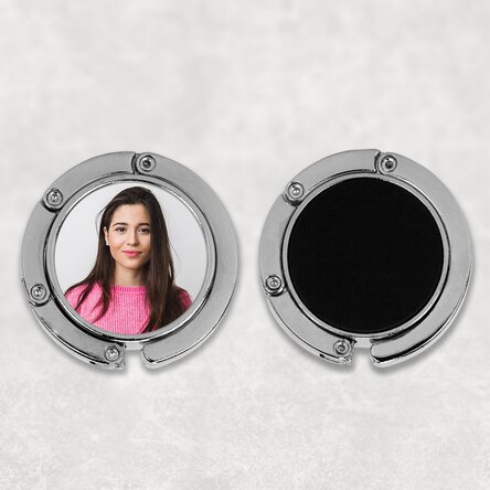 Personalised table bag holder with a photo