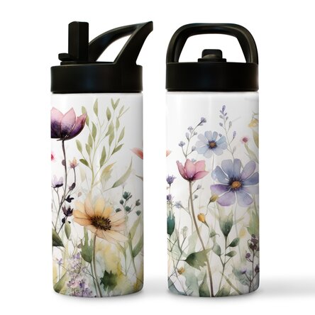 Thermos with handle and straw - Floral collection