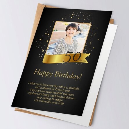 Personalised card with a photo and message - It's your birthday