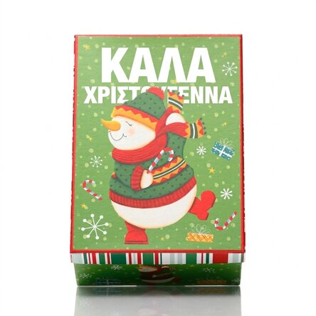 Πράσινο χριστουγεννιάτικο κουτί δώρου – μοντέλο χιονάνθρωπου