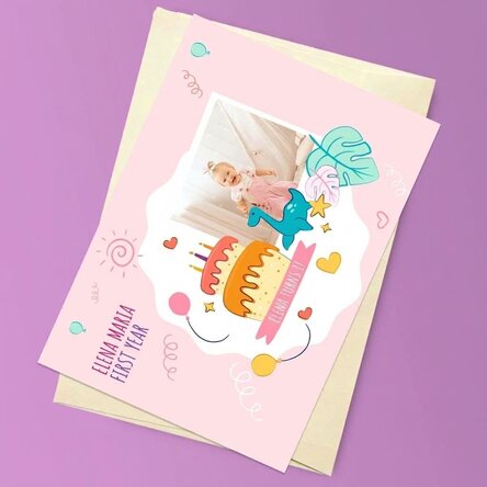Personalised magnetic card with a photo for your child's birthday