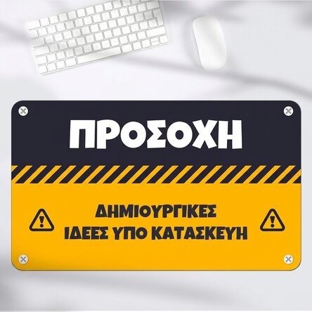 Προσαρμοσμένο mouse pad XXL με κείμενο - ΠΡΟΣΟΧΗ