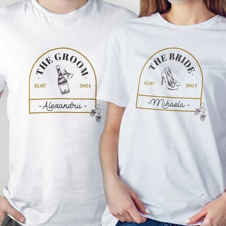 Customised cotton T-shirt with text for weddings - Vintage Love