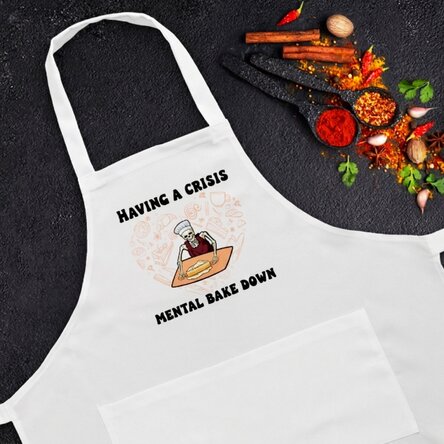 Customised apron with text - Mental Bake Down