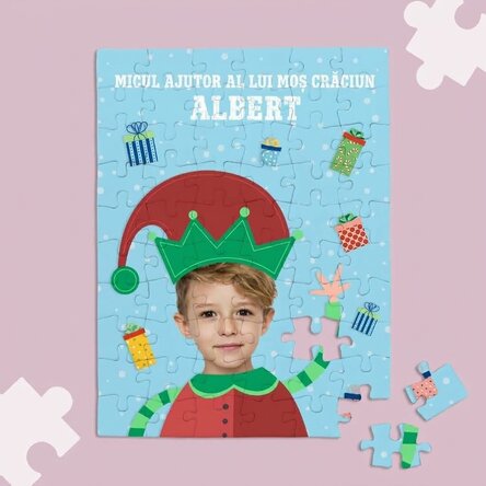 Personalised puzzle with a photo and text - Santa's helper