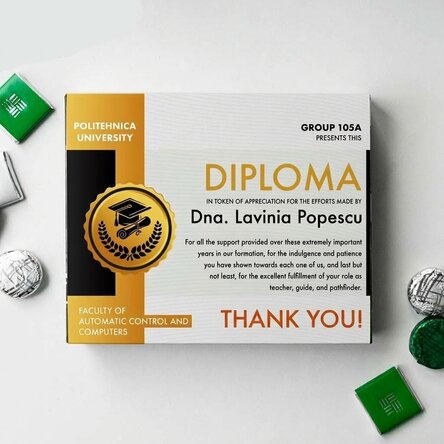 Personalised box of chocolates with message - Teacher's Diploma