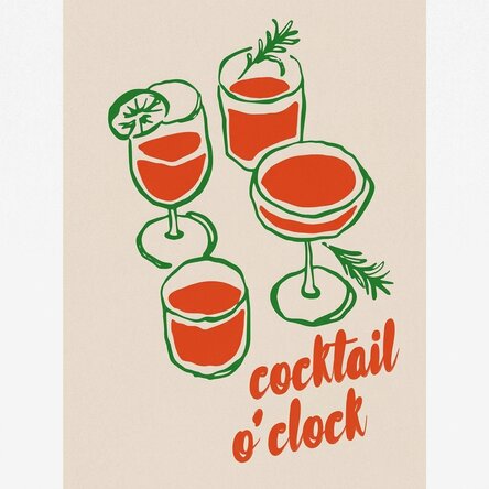 Cocktail o'clock poster