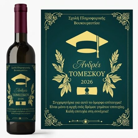 Προσωποποιημένο κρασί με μήνυμα - Απόφοιτος