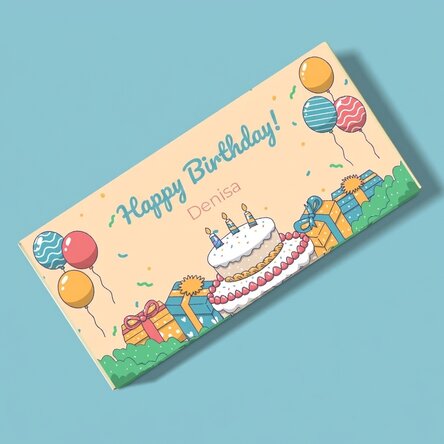 Personalised chocolate with text - Birthday Party