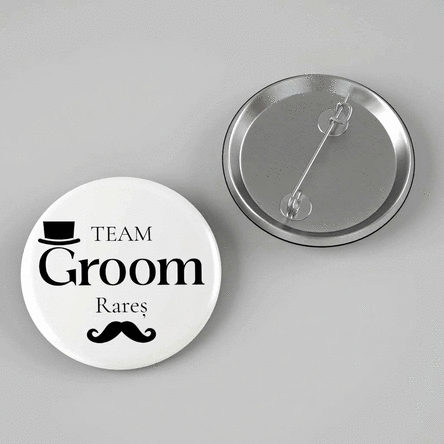 Personalised badge with text - Wedding
