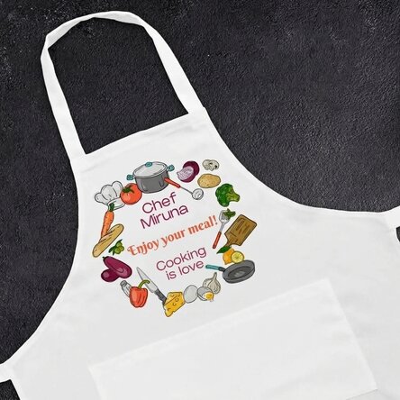 Personalised apron with text - Kitchen tale