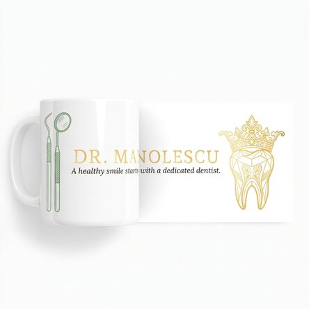 Προσωποποιημένο κύπελλο με κείμενο - Golden Dentist