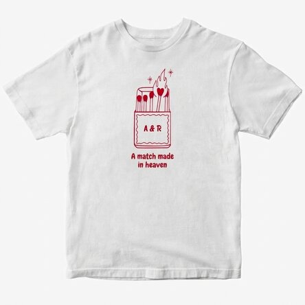 Personalised cotton T-shirt with initials - Heaven