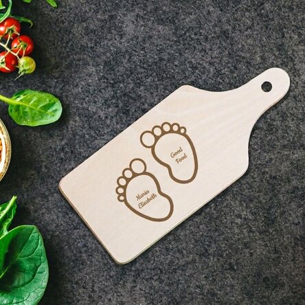 Personalised mini chopping board - Baby's footprint