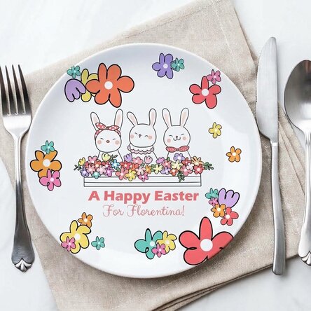 Personalised plate with text - Easter
