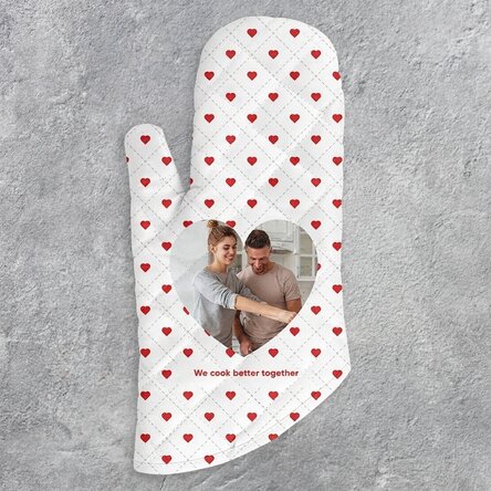 Personalised oven glove with text - Let's cook together