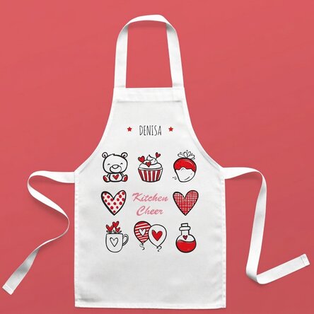 Personalised children's apron with text - Fun in the kitchen