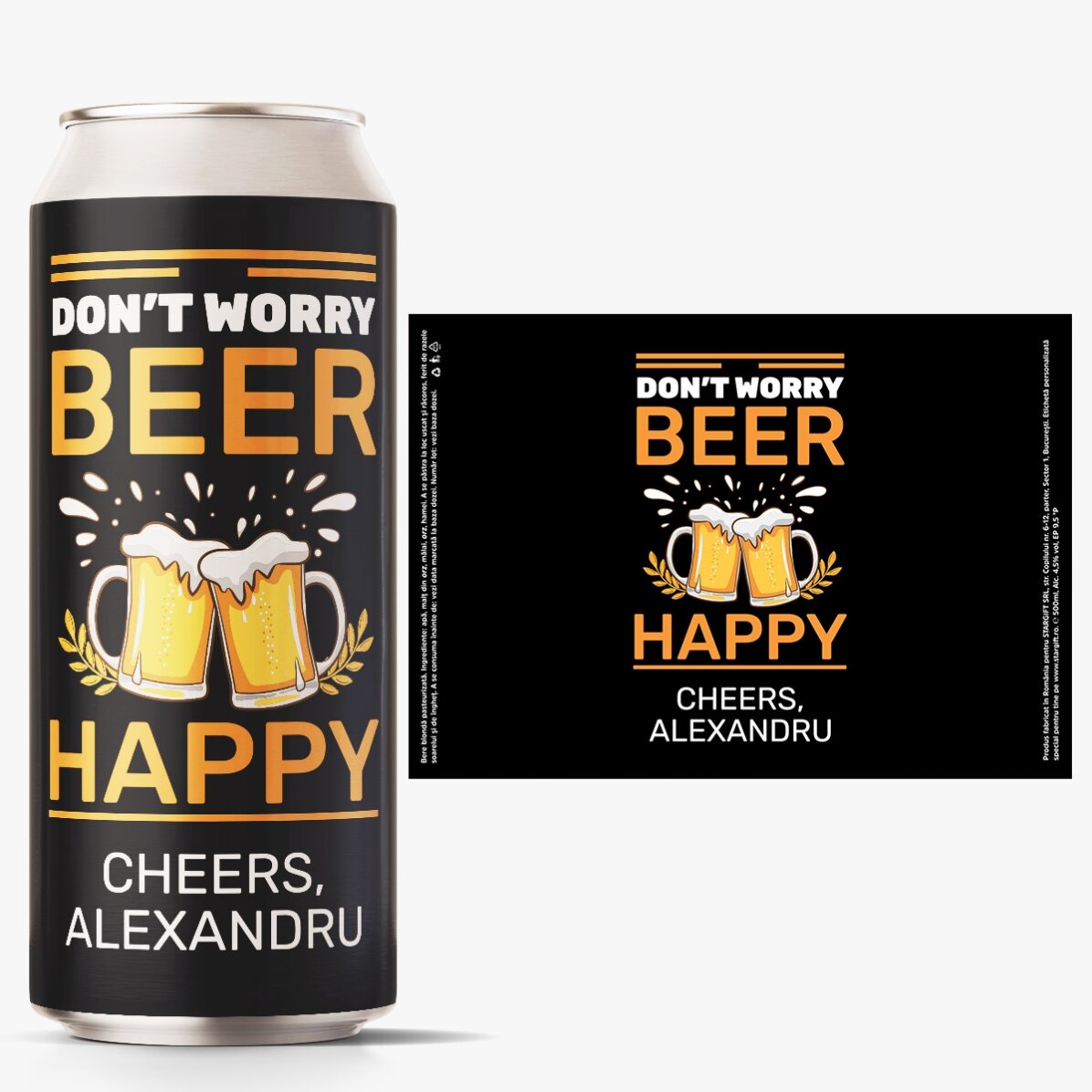 Personalised beer can with text - Cheers to you