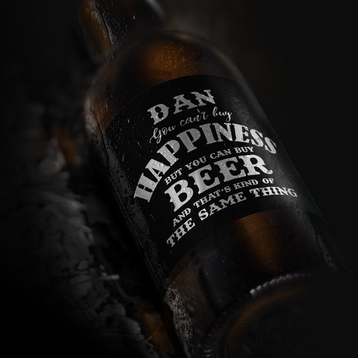 Προσωποποιημένη μπύρα με κείμενο - Beer is Happiness