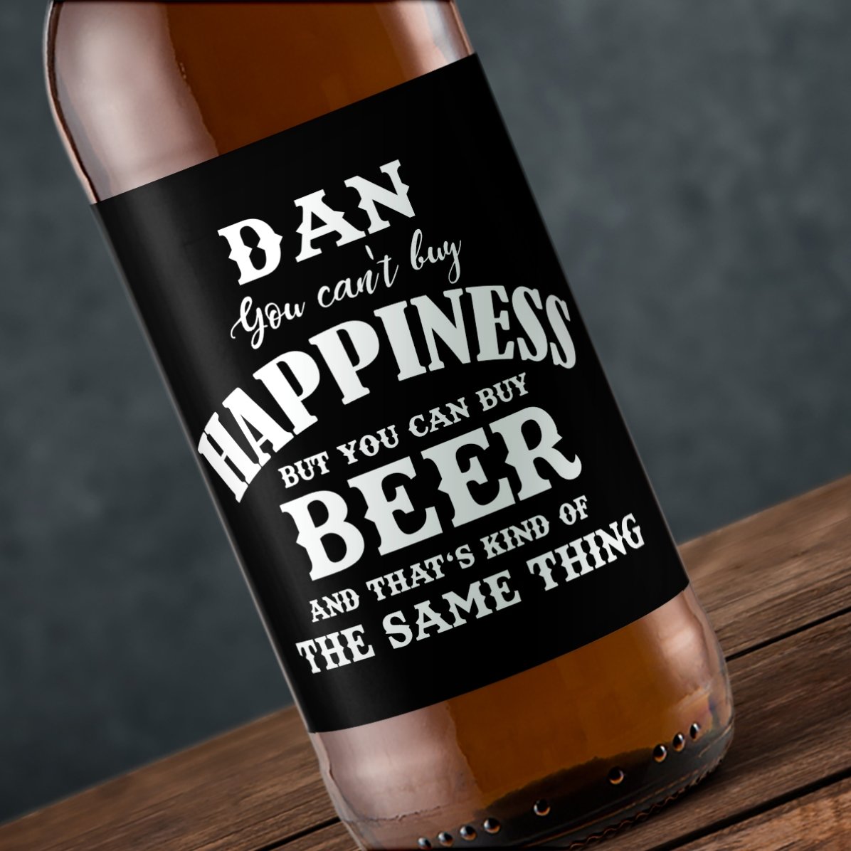 Προσωποποιημένη μπύρα με κείμενο - Beer is Happiness