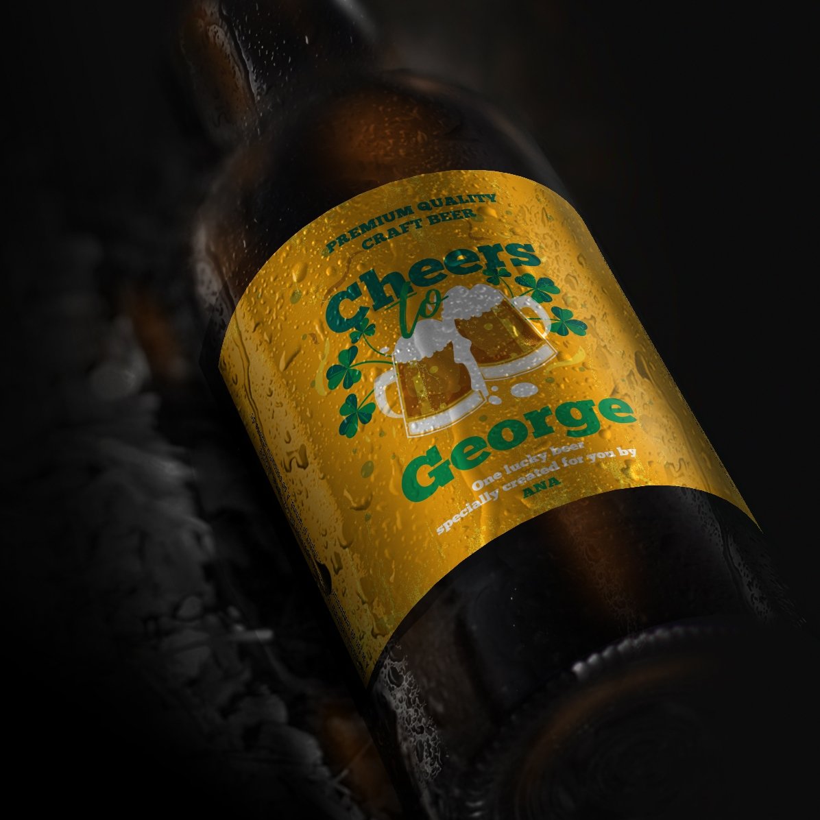 Προσωποποιημένη μπύρα με κείμενο - Cheers to...