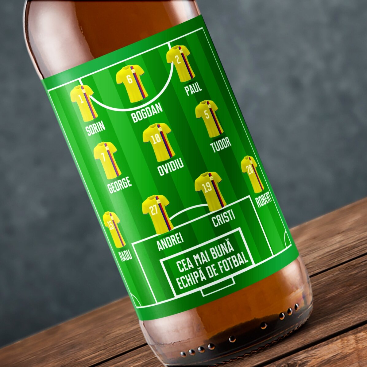 Personalised beer with text - Football team