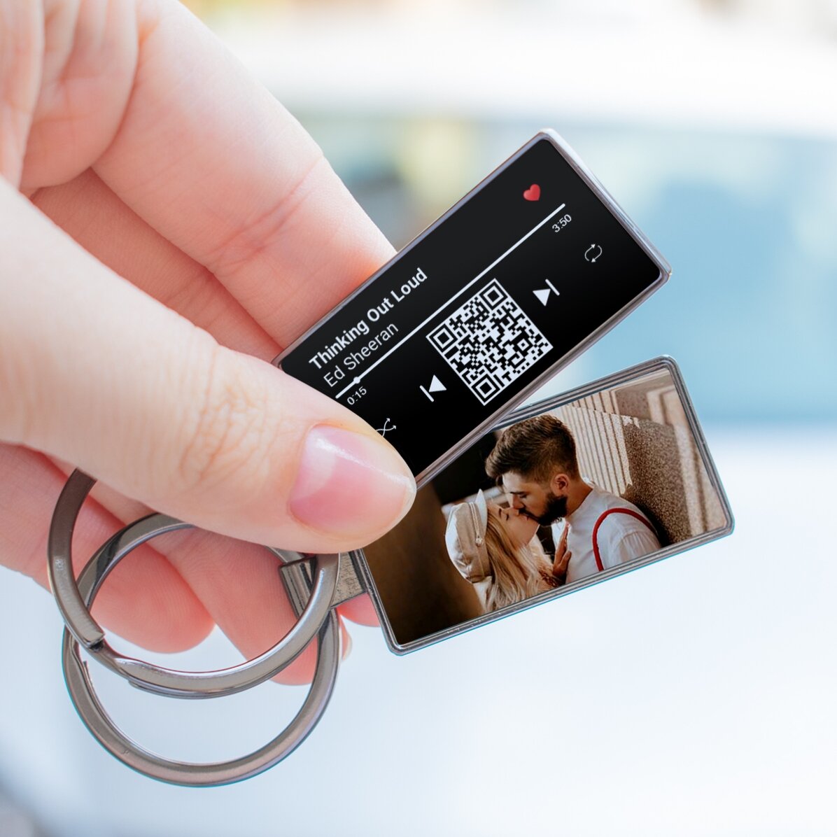 Προσωποποιημένο μπρελόκ με φωτογραφία και QR code - Το τραγούδι μας