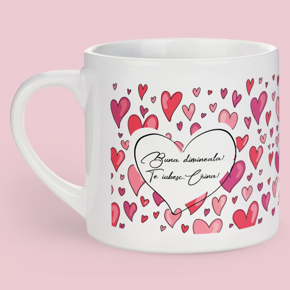 Espresso mug with photo and text
