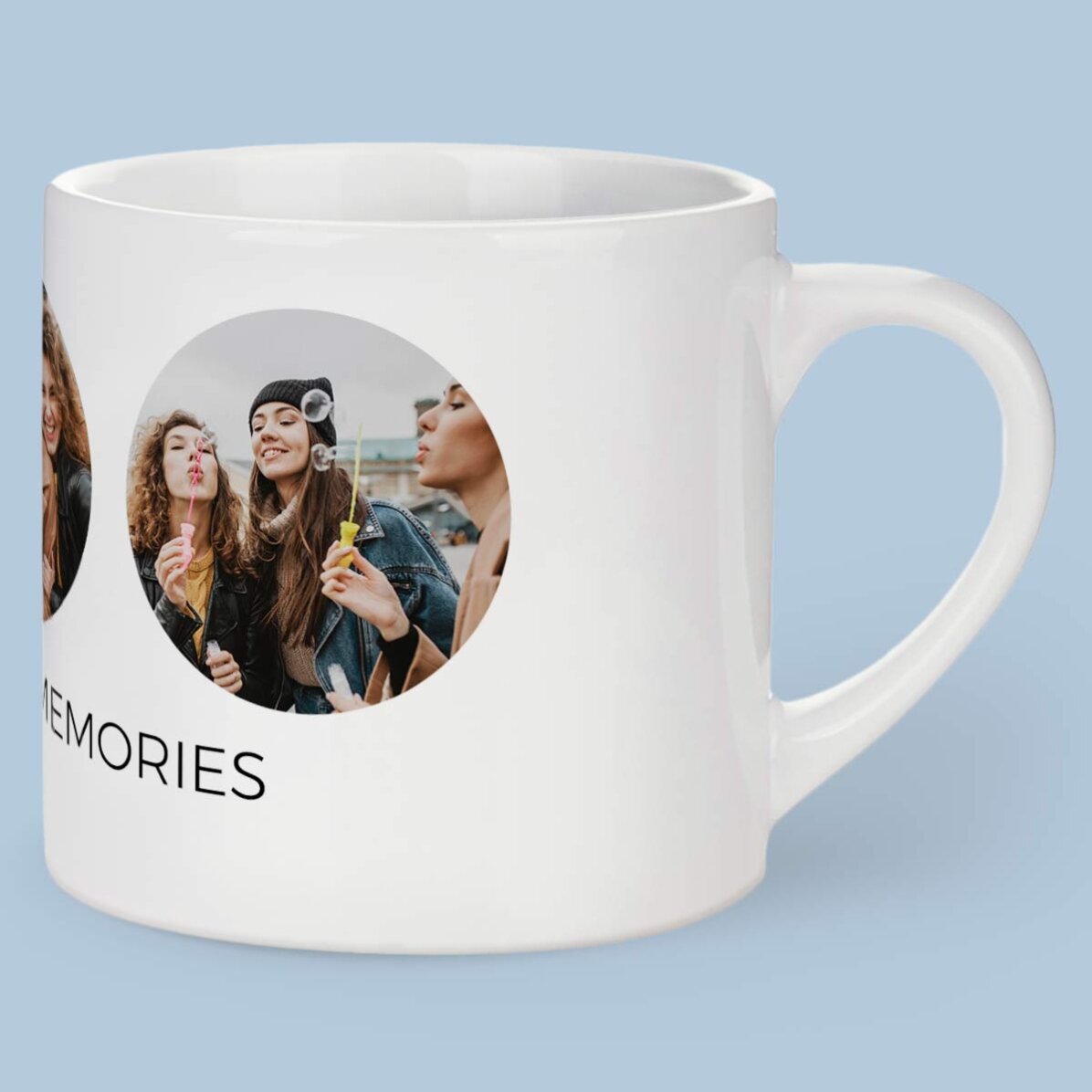 Personalised espresso cup with 3 photos and text - Unforgettable memories