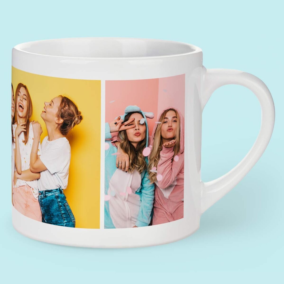 Personalised espresso mug with 5 photos and text - Your most cherished memories