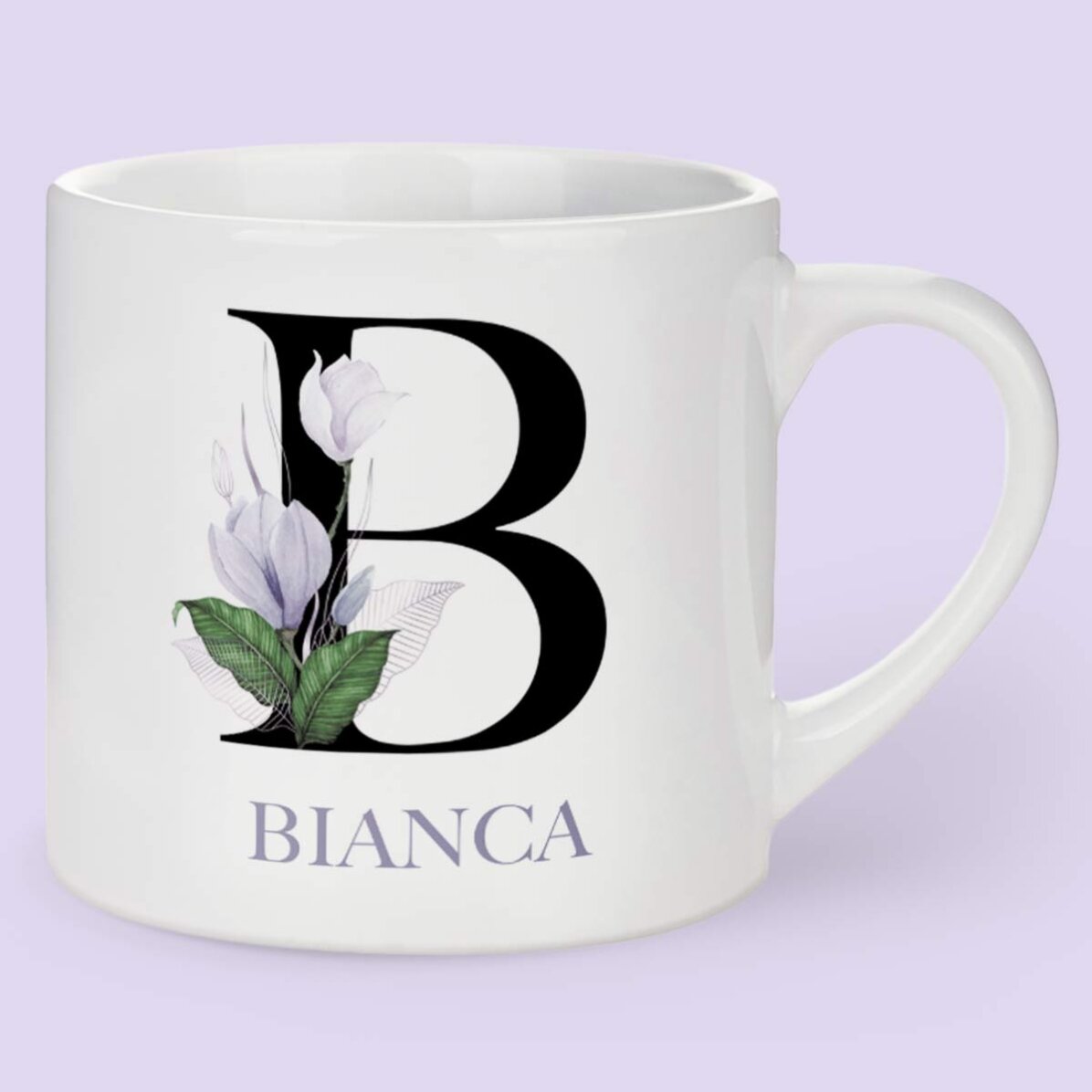 Personalised espresso cup with initial and name