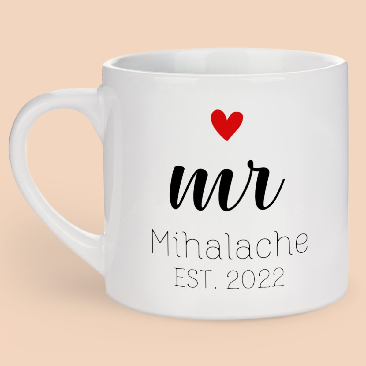 Προσωποποιημένη κούπα εσπρέσο με μήνυμα - Mrs & Mr