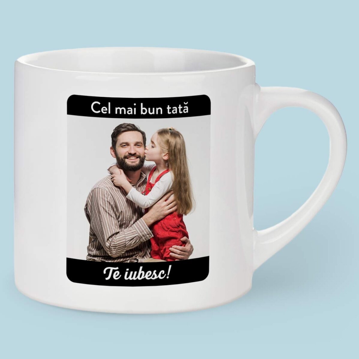 Personalised espresso cup with text and photo - My hero