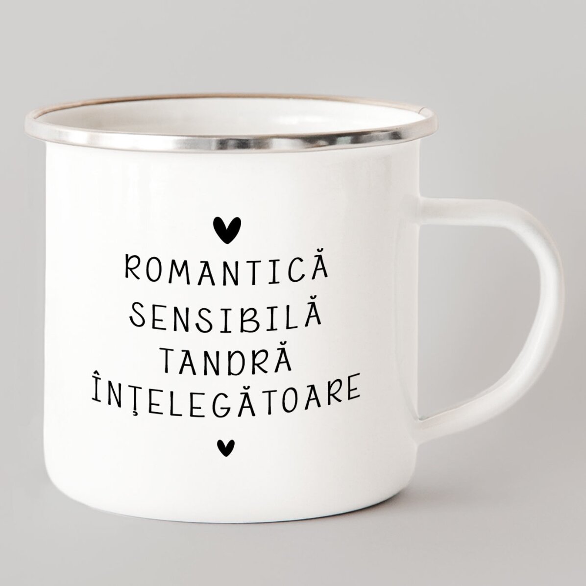Personalised enamel metal mug with message - Cancer zodiac sign