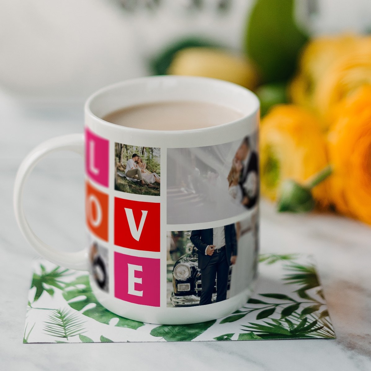 Προσωποποιημένο κύπελλο με 6 φωτογραφίες «love»