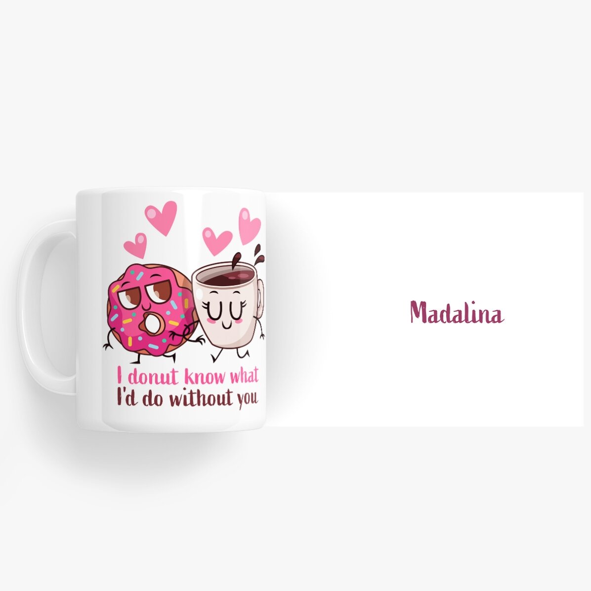Personalised mug with name - Doughnut Love