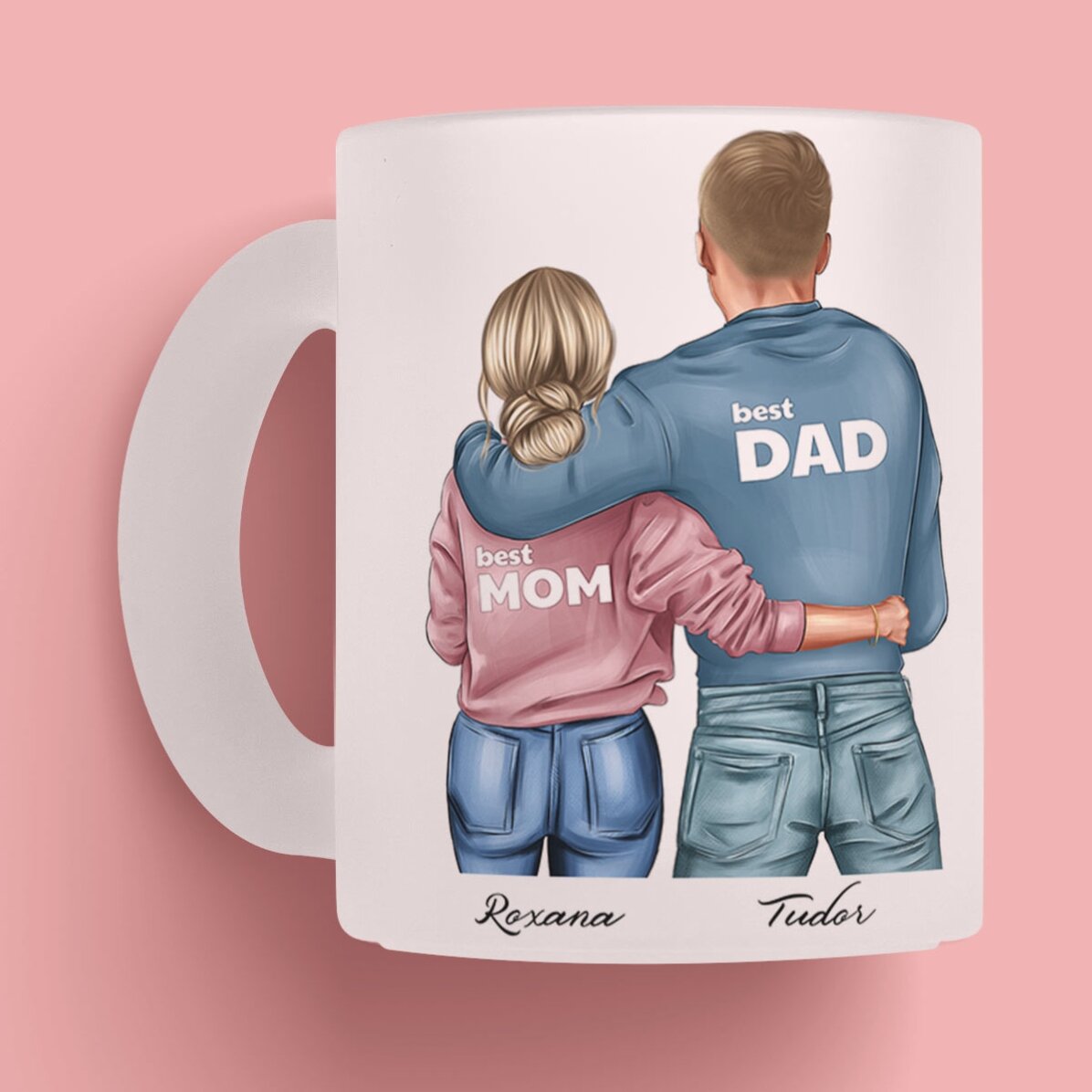 Personalised mug with name - Mom & Dad