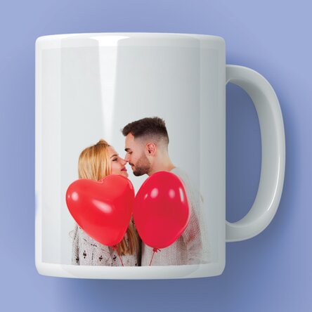 Personalised mug with a photo and text
