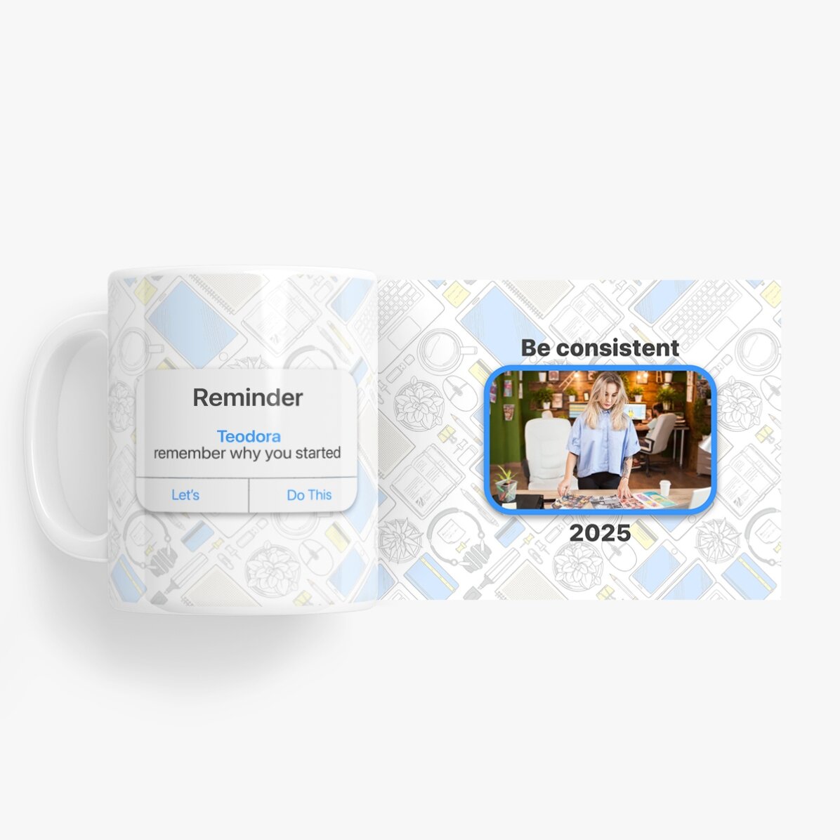 Personalised mug with photo and text - Reminder