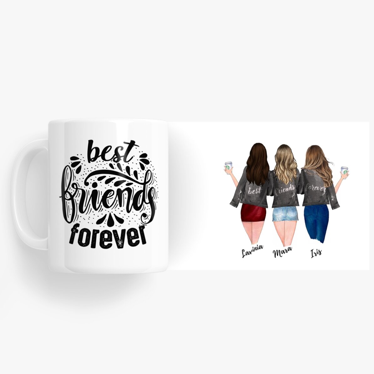 Προσωποποιημένο κύπελλο με κείμενο - 3 Best friends
