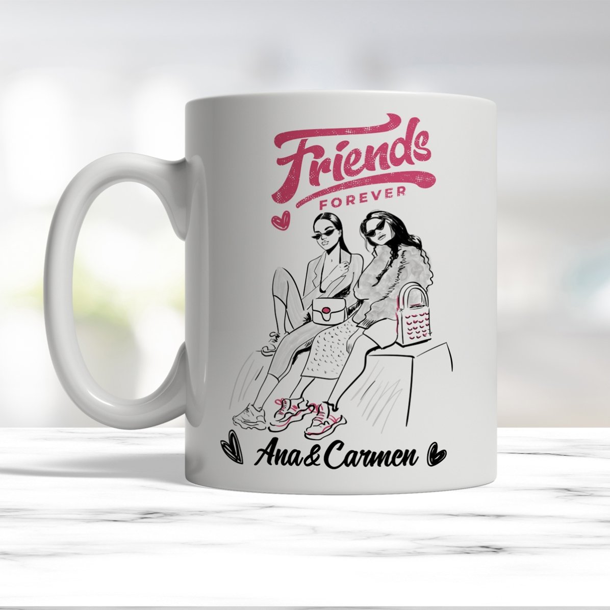 Προσωποποιημένο κύπελλο με κείμενο - Best friends